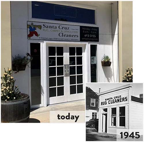 Historic photo: Santa Cruz Rug Cleaners shop and team