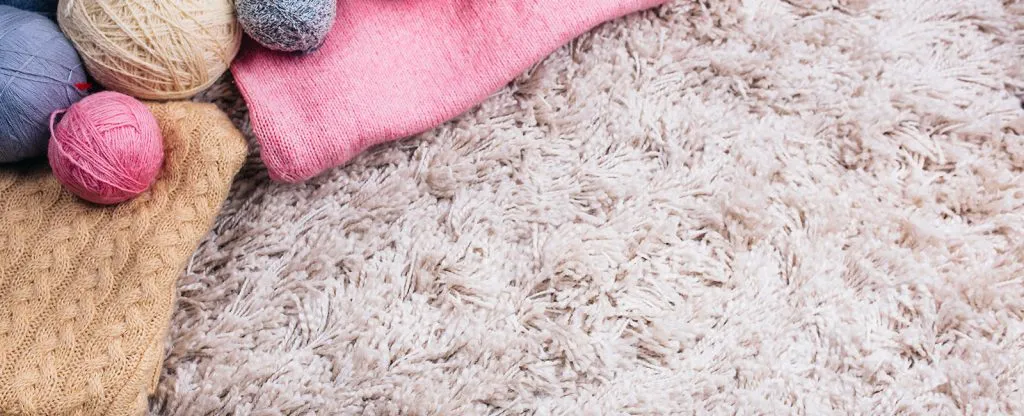 Shag rug texture close-up